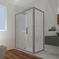 Box doccia scorrevole 90x130 CM H 200 Vetro Trasparente Profilo Lavanda mod. Deco Duo