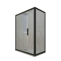 Box doccia scorrevole 90x120 CM H 200 Vetro Trasparente Profilo Nero Matt mod. Deco Duo