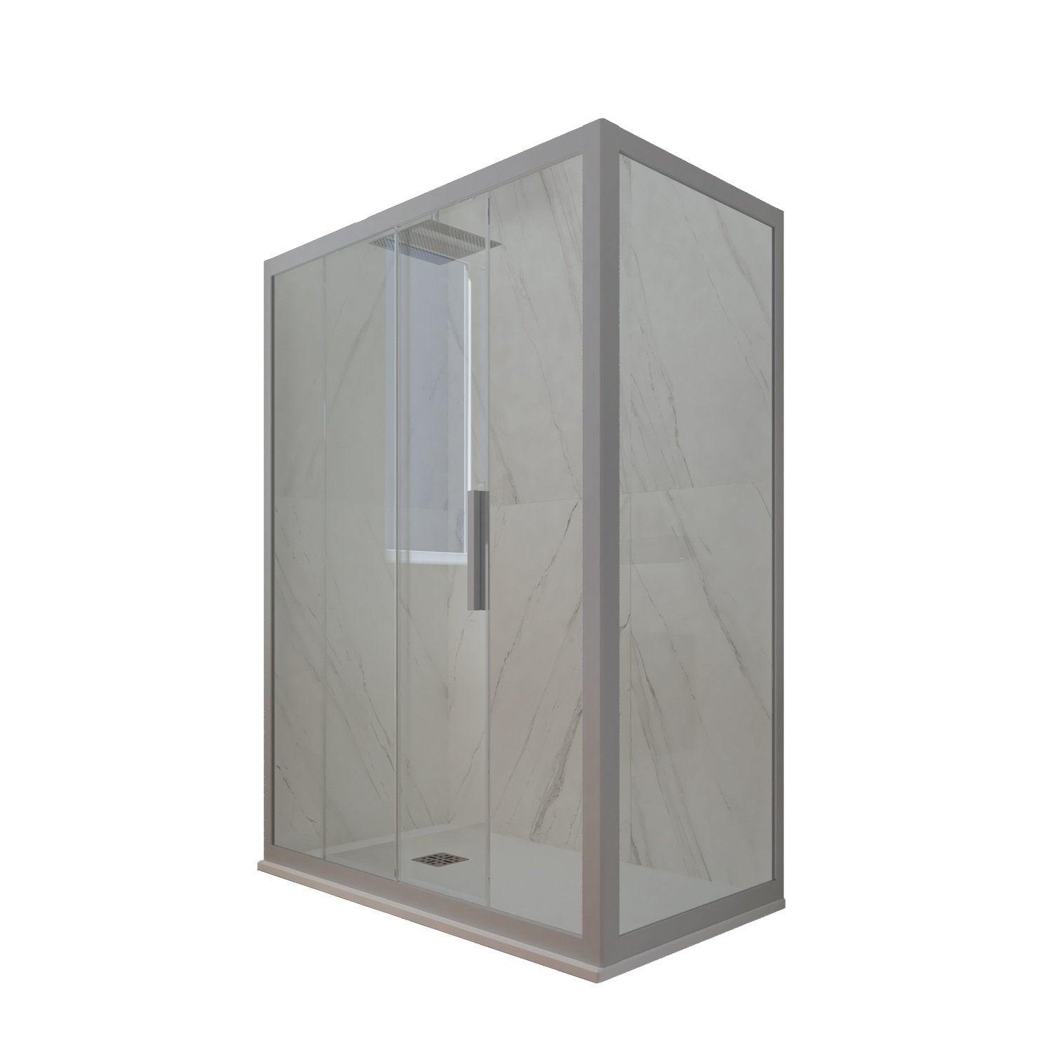 Box doccia scorrevole 90x100 CM H 200 Vetro Trasparente Profilo Silver mod. Deco Duo