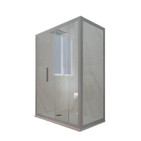 Box doccia scorrevole 80x100 CM H 200 Vetro Trasparente Profilo Silver mod. Deco Duo