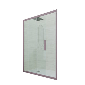 Porta doccia scorrevole 170 CM H 200 Vetro Trasparente Profilo Lavanda mod. Deco