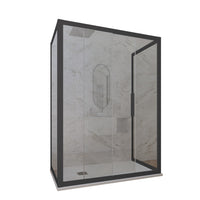 Box doccia 3 lati 70x120x70 CM H 200 Vetro Trasparente Profilo Antracite mod. Deco Trio