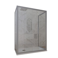 Box doccia 3 lati 90x130x90 CM H 200 Vetro Trasparente Profilo Silver mod. Deco Trio