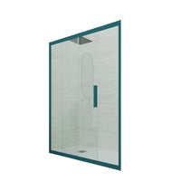 Porta doccia scorrevole 100 CM H 200 Vetro Trasparente Profilo Verde night watch mod. Deco