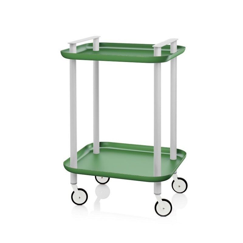 Carrello da cucina 2 DELICA telaio grigio, colore verde