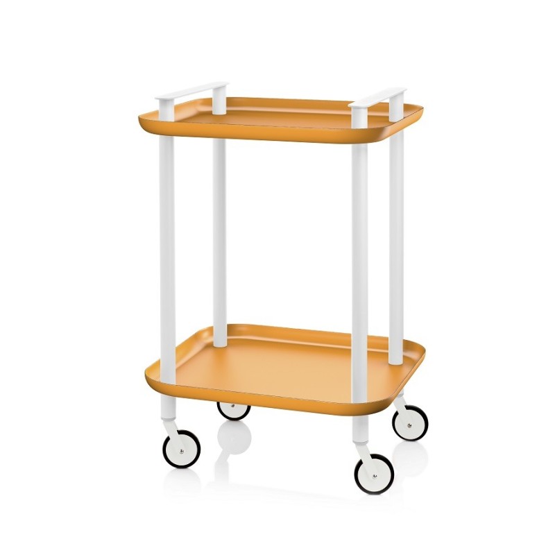 Carrello DELICA 2 ripiani bianco, colore arancione