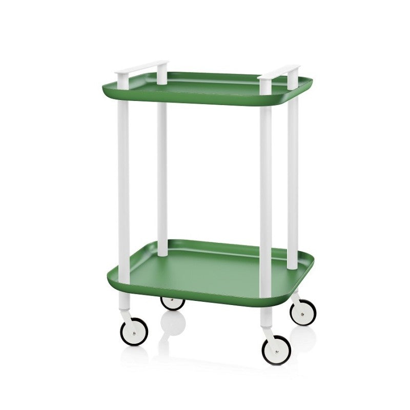 Carrello DELICA 2 ripiani bianco, colore verde