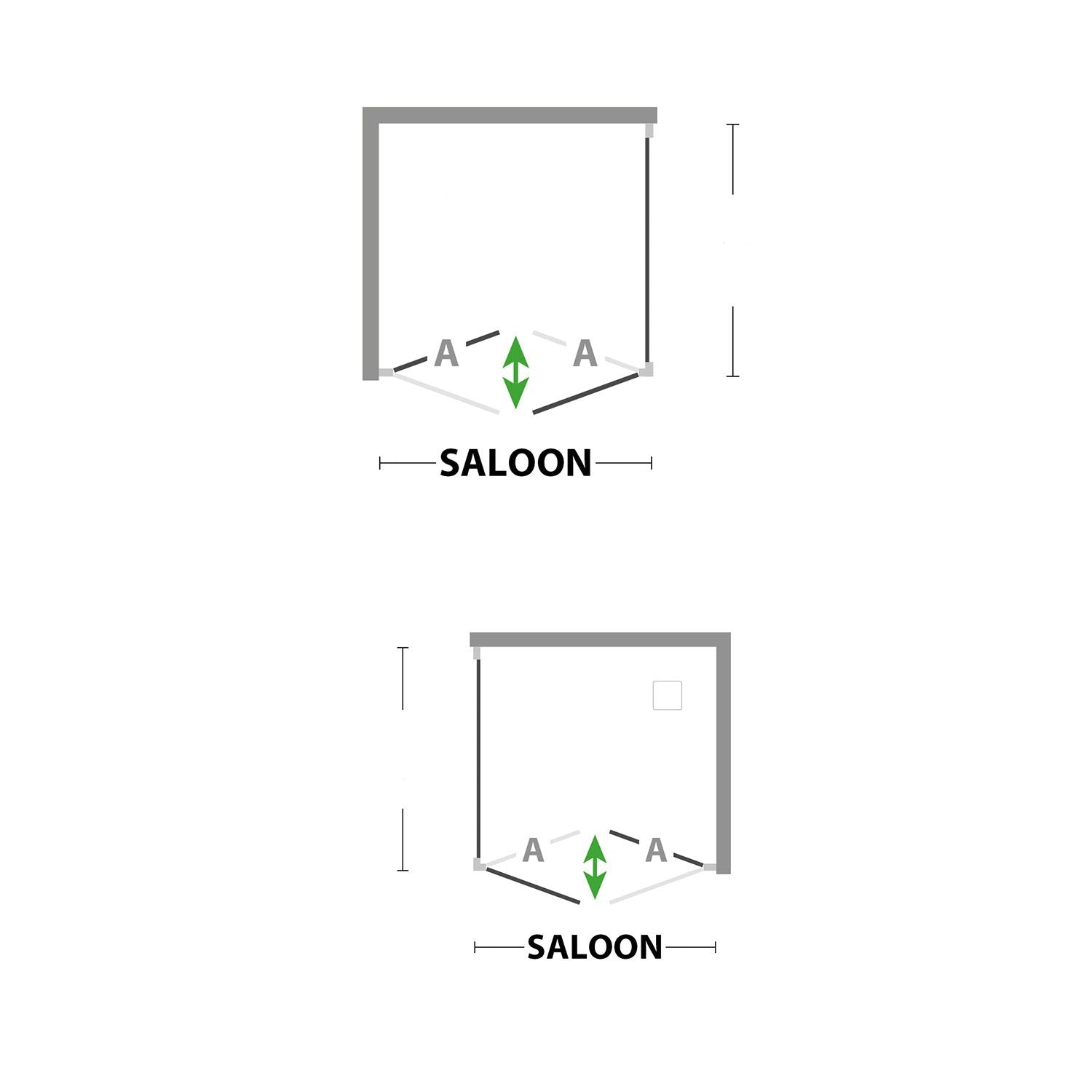 Box doccia saloon 80x105 AP. 105 CM H 185 in Acrilico mod. Delta Duo