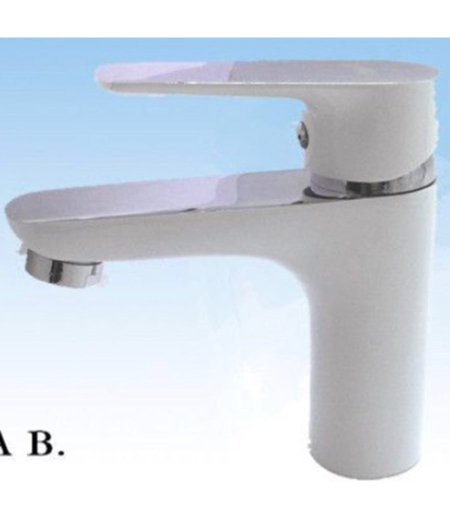 Design Moderno Bagno Lavabo Rubinetto Miscelatore Monocomando Bianco         