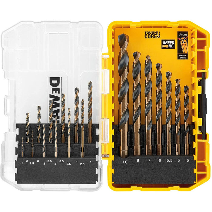 Dewalt black & gold set di 14 punte hss per metallo