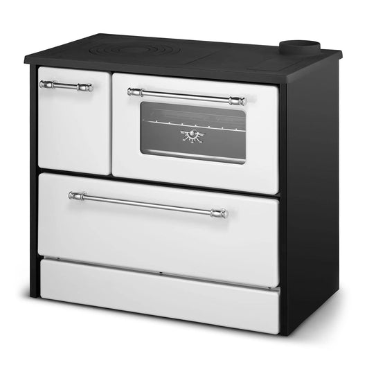 Beatrice - Stufa a legna con cucina e forno 87x51xH79 cm, colore bianco