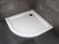 Piatto Doccia Ribassato Semicircolare In Abs H 5cm Con Piletta Inclusa 80x80 