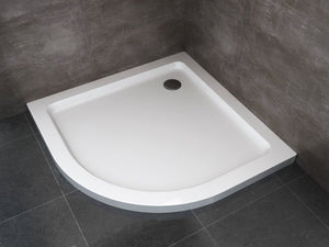 Piatto Doccia Ribassato Semicircolare In Abs H 5cm Con Piletta Inclusa 80x80 