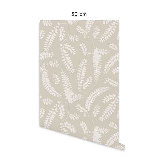 Carta da parati adesiva Foliage in vinile ecru- 1 rotolo 50x300 cm-Decochic