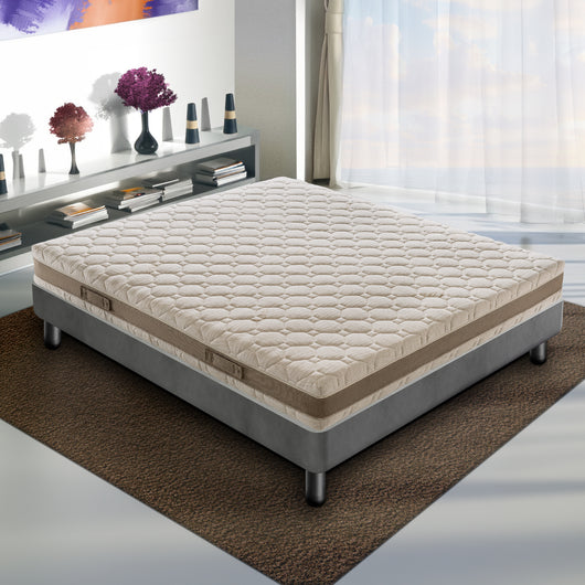 Materasso Matrimoniale 160x200 in memory foam, 3 strati, rivestimento sfoderabile, 5 cm di memory foam, 7 zone di comfort  