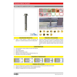 Dibolt ancorante tassello 10x100mm m 8 te testa esagonale in acciaio zincato - 3pz