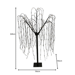 Salice Piangente Luminoso a LED - 240cm - Bianco - Luci Calde