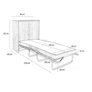 Mobile letto a scomparsa legno arte povera