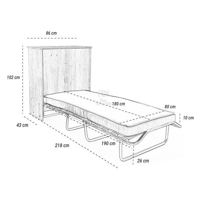 Mobile letto a scomparsa legno arte povera