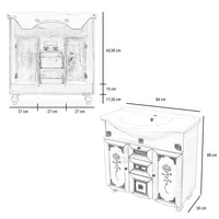 Mobile bagno stile barocco in legno finitura Decapè