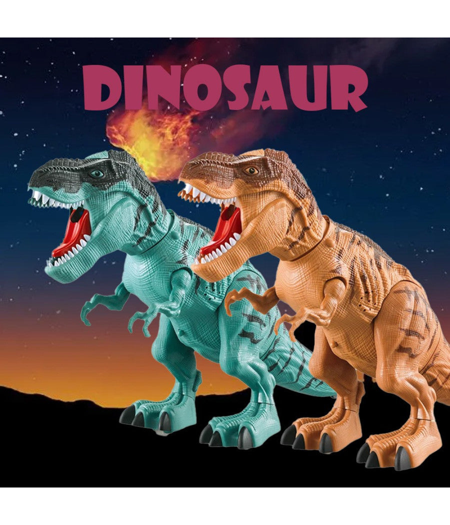 Dinosauro T Rex Gigante Con Suono E Luci  E Cammina Giocattolo Bambini 2 Colori         