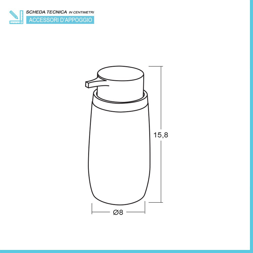 Dispenser per sapone liquido Bianco dettagli effetto legno Blob