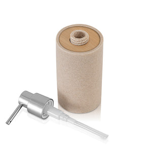 Dispenser per sapone liquido Sahara, in resina beige con particolari in bamboo