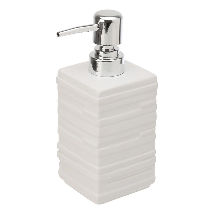 Dispenser Sapone Liquido in Ceramica Bianco da Appoggio