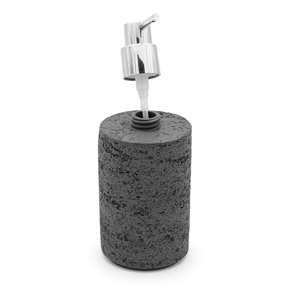 Dispenser sapone da appoggio grigio in resina effetto pietra Matera