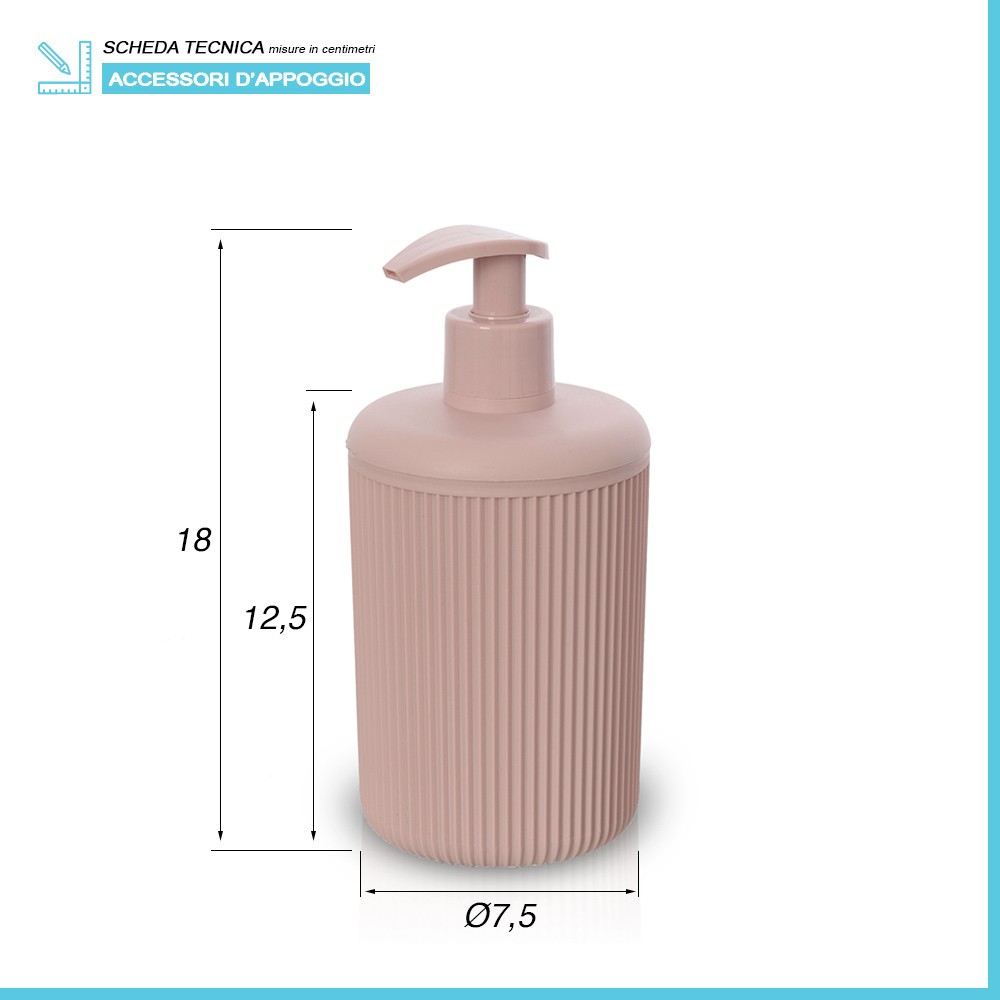 Dispenser sapone da appoggio rosa in plastica Ring