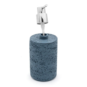 Dispenser sapone da appoggio turchese cobalto in resina effetto pietra Matera