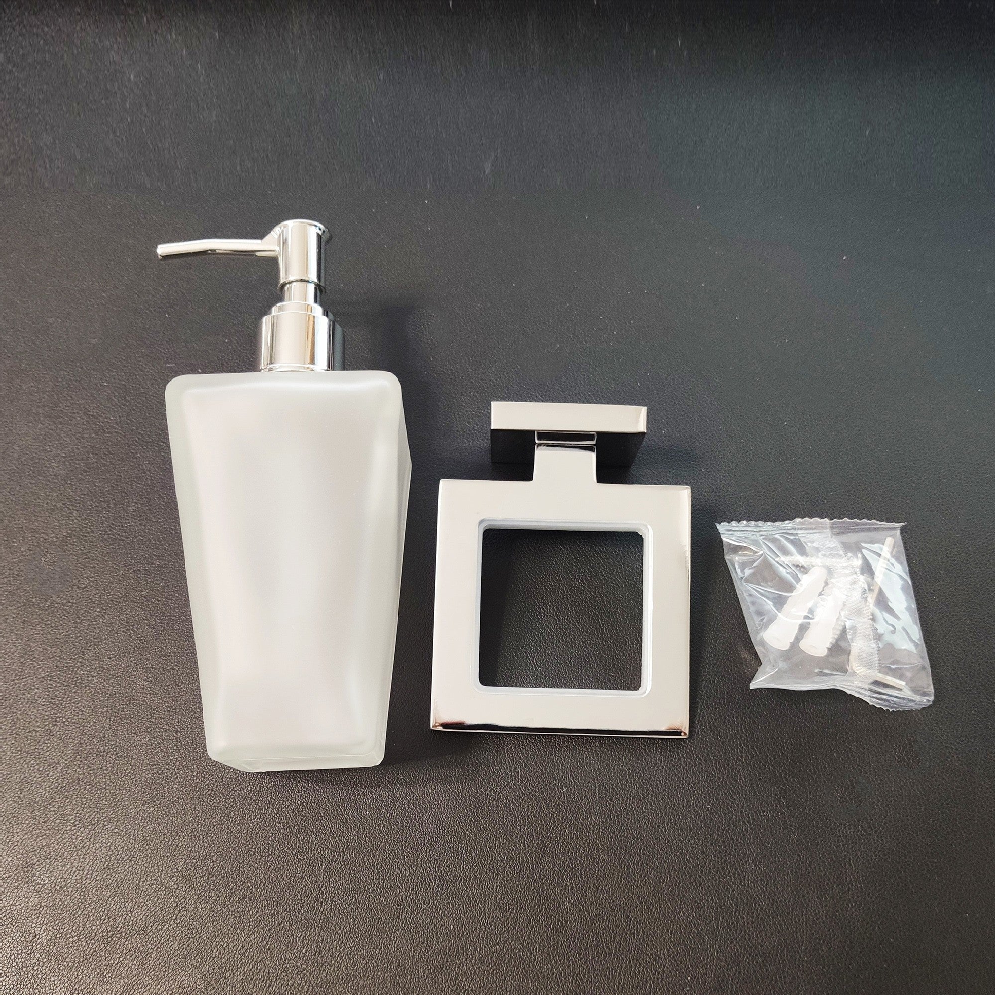 Porta Sapone Liquido da Parete in Acciaio Inox  e Vetro  Bonussi