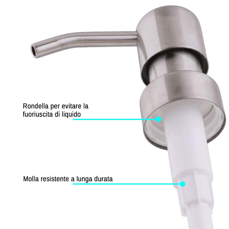 Dispenser Sapone In Resina Beige Capacita 280 Ml Effetto Pietra