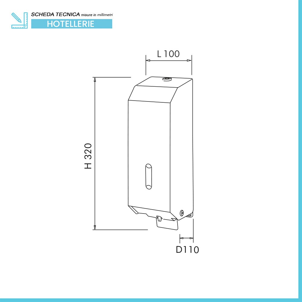 Dispenser sapone liquido a parete 1200 ml in acciaio inox lucido