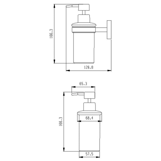 Dispenser Sapone Liquido a Parete in Vetro e Acciaio Nero Opaco