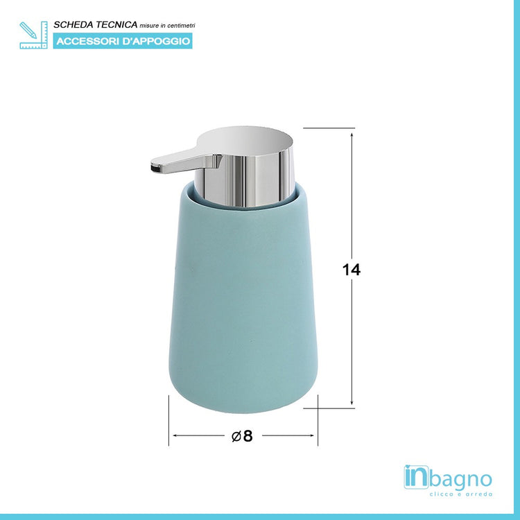 Dispenser sapone liquido in ceramica linea Sidney turchese pastello