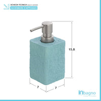 Dispenser sapone liquido in poliresina turchese pastello