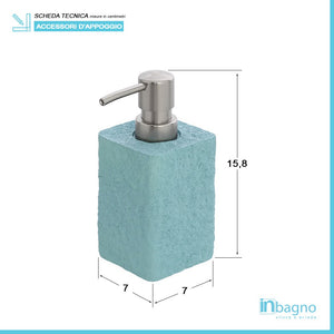 Dispenser sapone liquido in poliresina turchese pastello