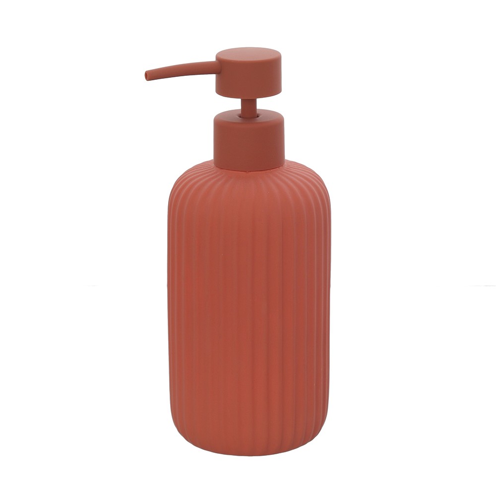 Dispenser sapone rosso in ceramica soft touch capienza 330 ml Spring