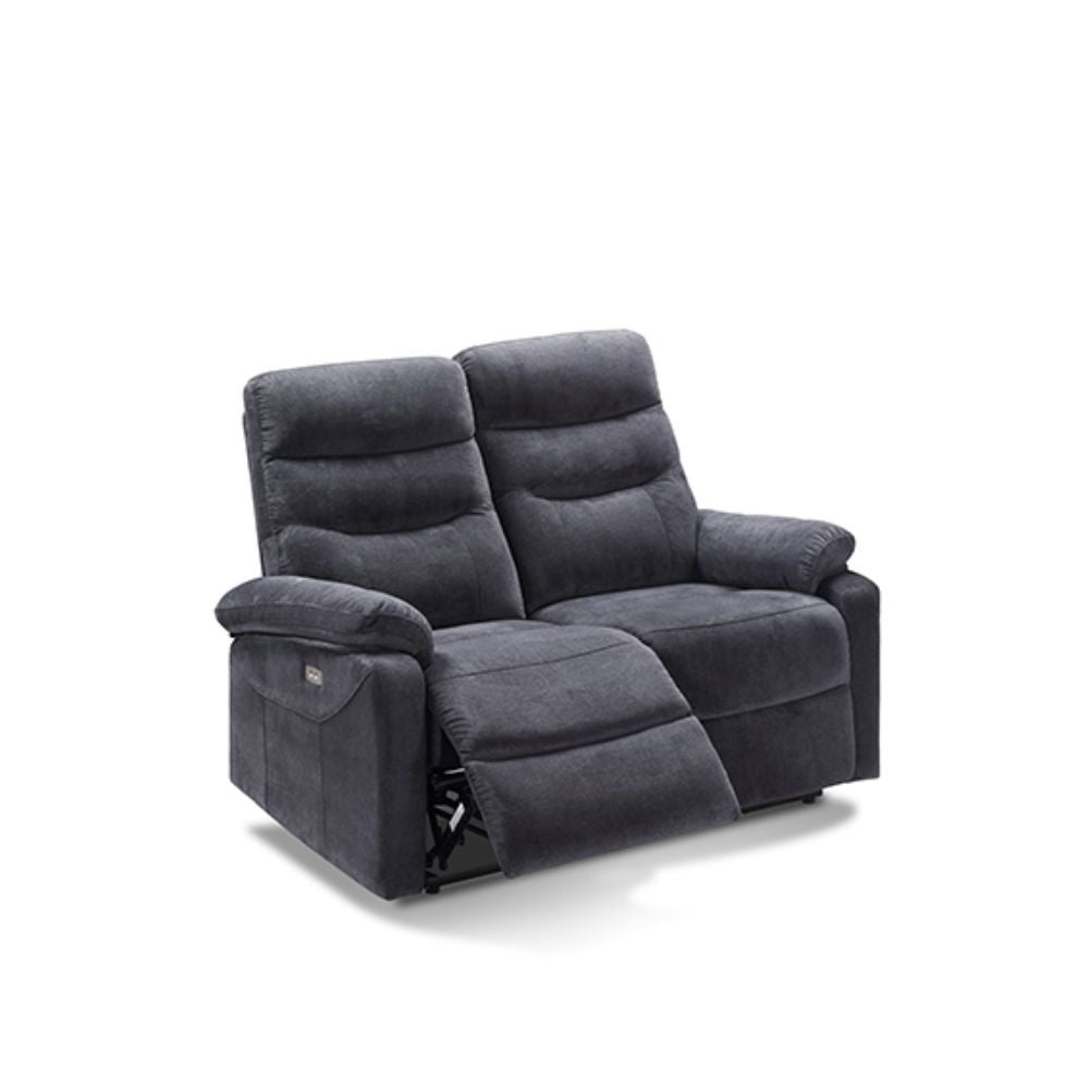 Divano 2 posti 2 recliner elettrici grigio scuro Brienz