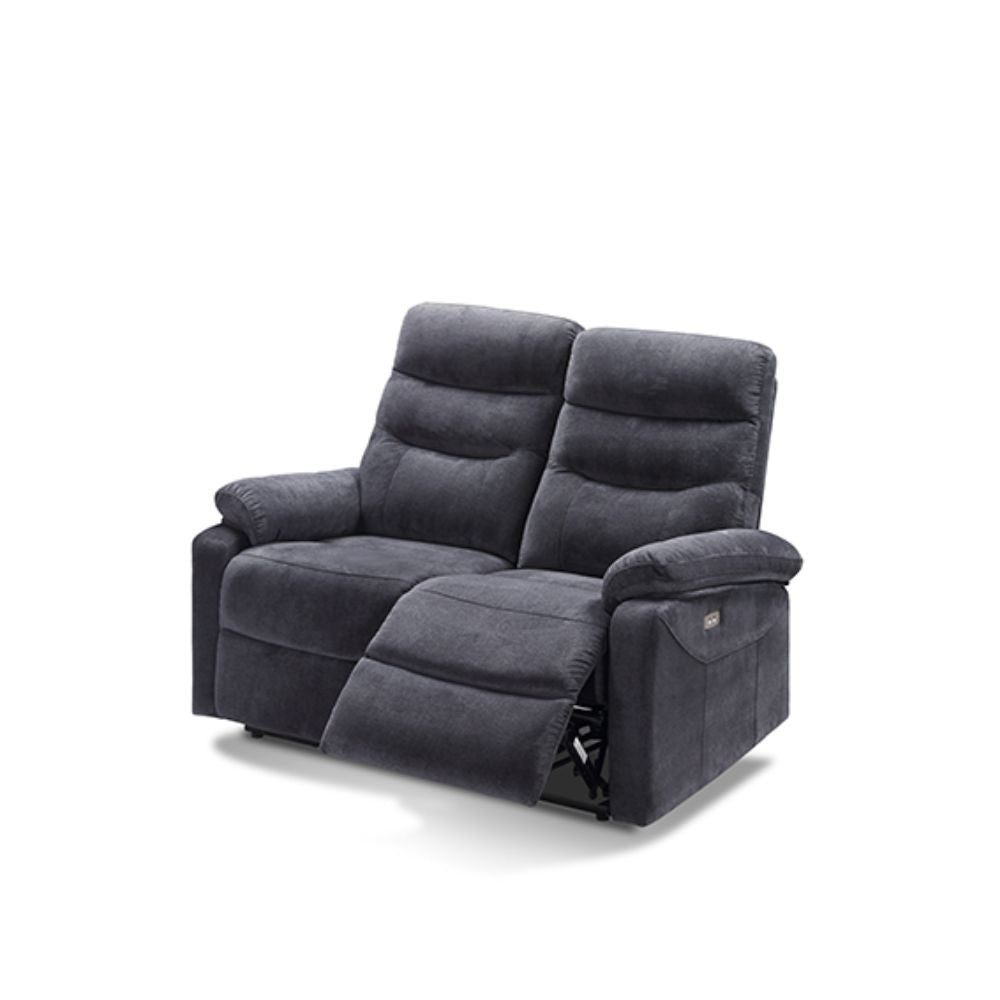 Divano 2 posti 2 recliner elettrici grigio scuro Brienz