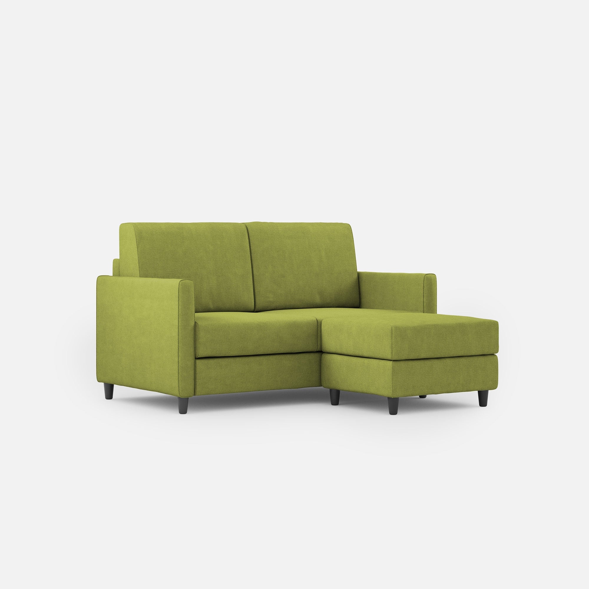 Divano 2 Posti con Pouf 158x145x85 cm Karay in Tessuto Verde