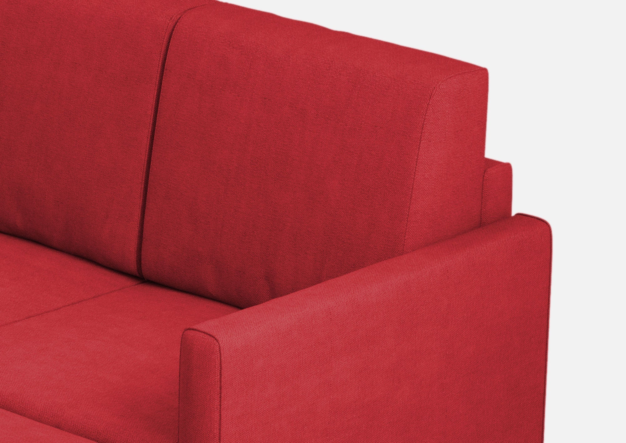 Divano 2 Posti con Pouf 158x145x85 cm Karay in Tessuto Rosso