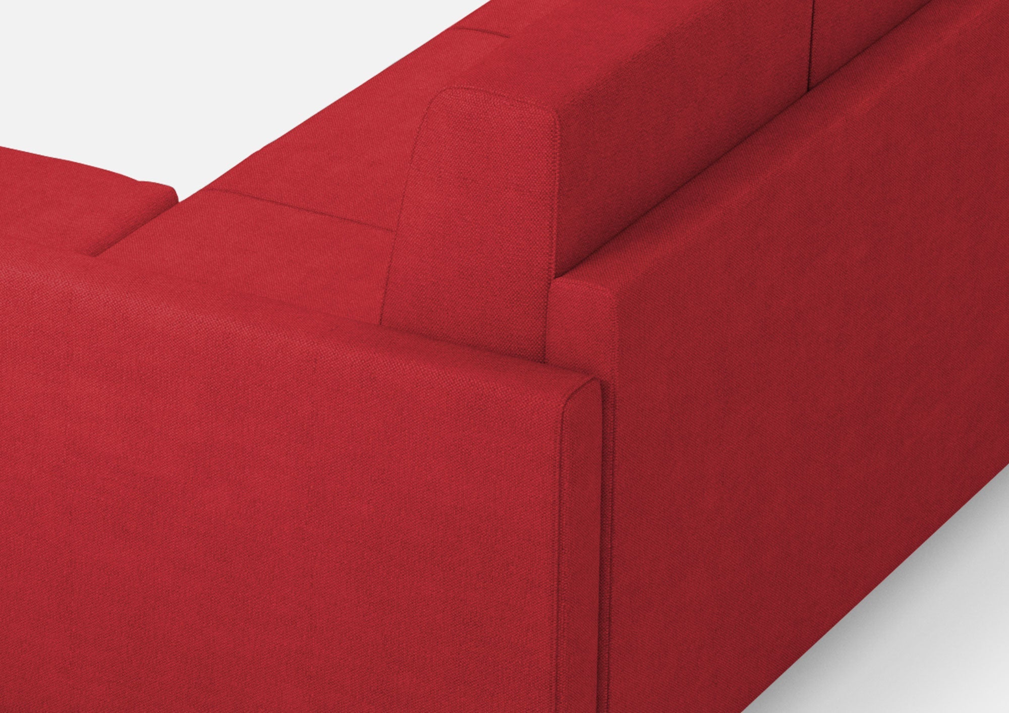 Divano 2 Posti con Pouf 158x145x85 cm Karay in Tessuto Rosso