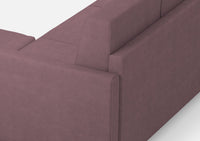 Divano 2 Posti con Pouf 158x145x85 cm Karay in Tessuto Prugna