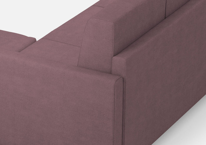 Divano 2 Posti con Pouf 158x145x85 cm Karay in Tessuto Prugna