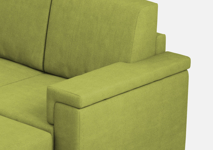 Divano 2 Posti con Pouf 168x145x85 cm Marrak in Tessuto Verde