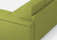 Divano 2 Posti con Pouf 148x155x85 cm Marrak in Tessuto Verde