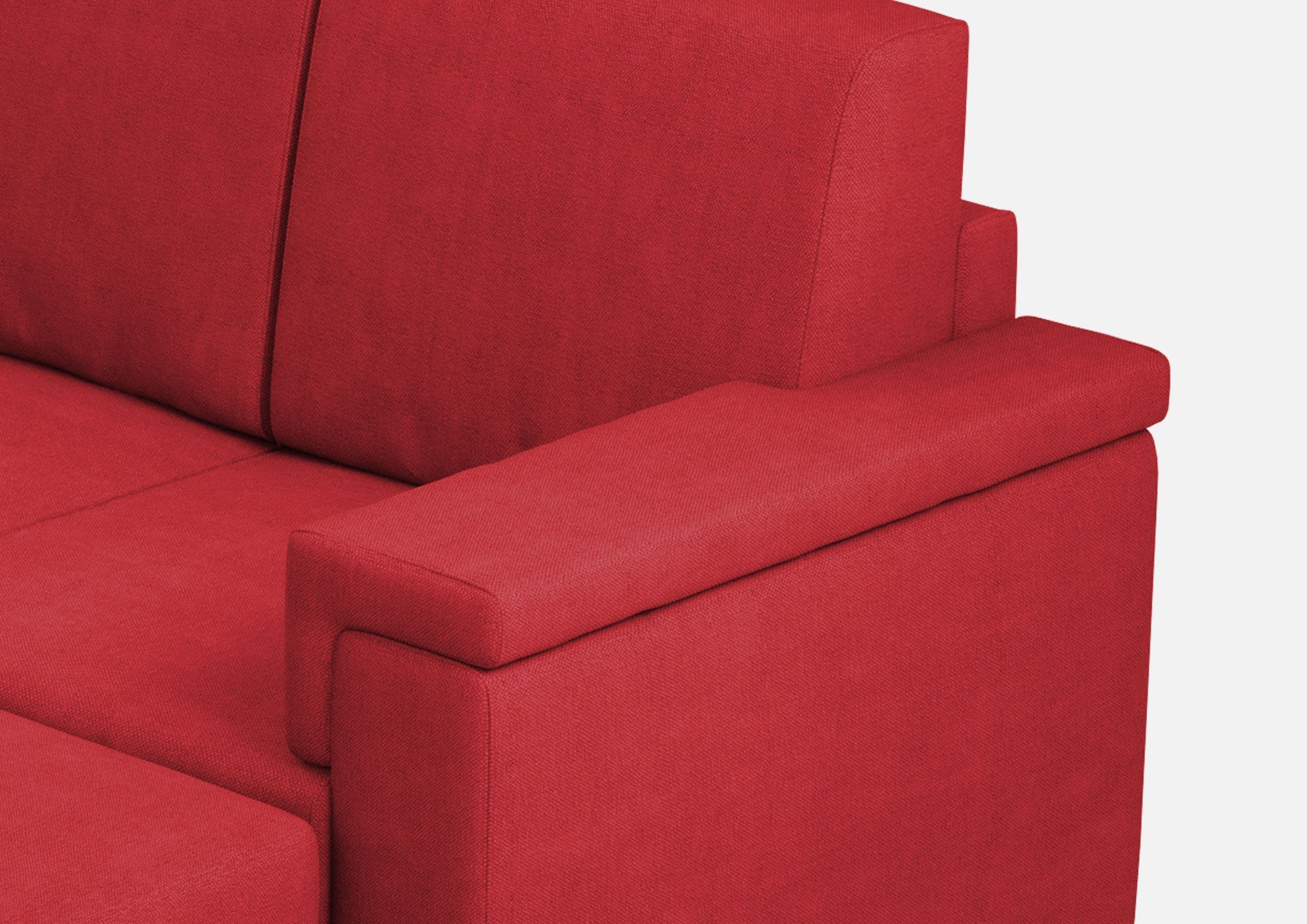 Divano 2 Posti con Pouf 148x155x85 cm Marrak in Tessuto Rosso