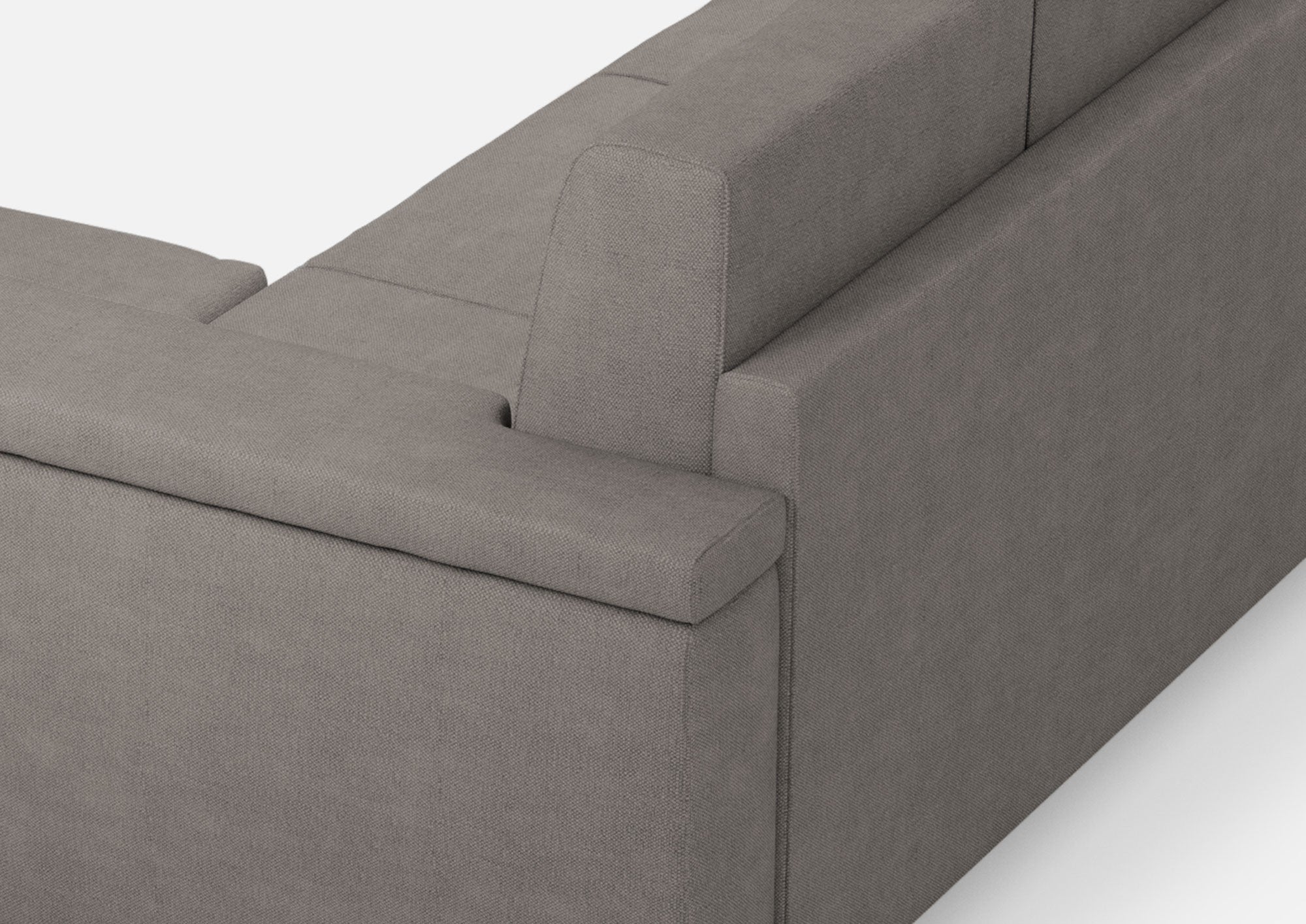 Divano 2 Posti con Pouf 148x155x85 cm Marrak in Tessuto Grigio